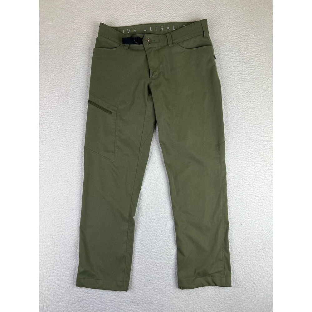 Outdoor Vitals Pants Mens 30x28 Green Satu Polyester Hiking Travel Zip Pocket